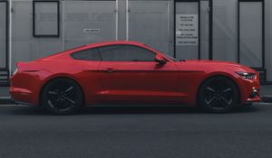 Preview wallpaper auto, red, side view, building