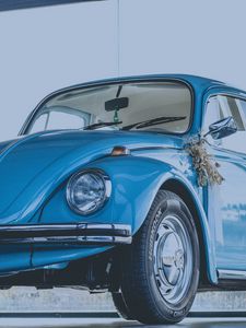Preview wallpaper auto, retro, side view, blue