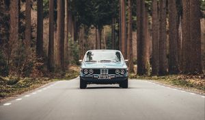 Preview wallpaper auto, road, front view, trees