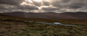 Preview wallpaper auto, road, traffic, mountains, clouds