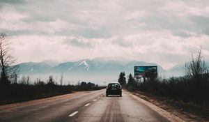 Preview wallpaper auto, road, traffic, mountains