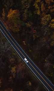 Preview wallpaper auto, road, view from above, trees