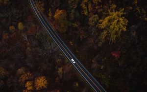 Preview wallpaper auto, road, view from above, trees