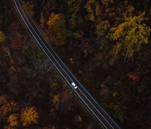 Preview wallpaper auto, road, view from above, trees