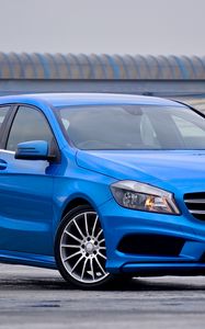 Preview wallpaper auto, side view, blue, headlight