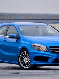 Preview wallpaper auto, side view, blue, headlight