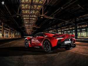 Preview wallpaper auto, sports car, red, aggressive, dark