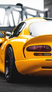 Preview wallpaper auto, sports car, yellow, rear view