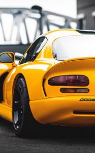 Preview wallpaper auto, sports car, yellow, rear view