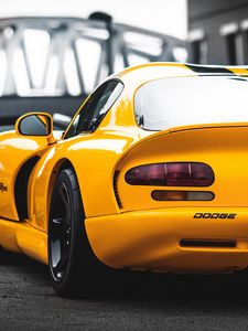 Preview wallpaper auto, sports car, yellow, rear view