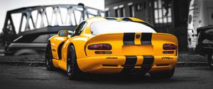 Preview wallpaper auto, sports car, yellow, rear view