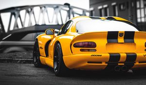 Preview wallpaper auto, sports car, yellow, rear view