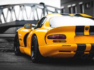 Preview wallpaper auto, sports car, yellow, rear view