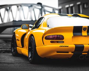 Preview wallpaper auto, sports car, yellow, rear view