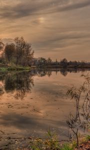 Preview wallpaper autumn, lake, sunset, landscape