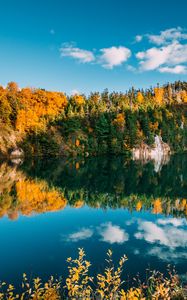 Preview wallpaper autumn, lake, trees, water, reflection