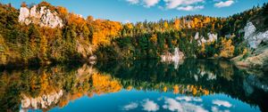 Preview wallpaper autumn, lake, trees, water, reflection