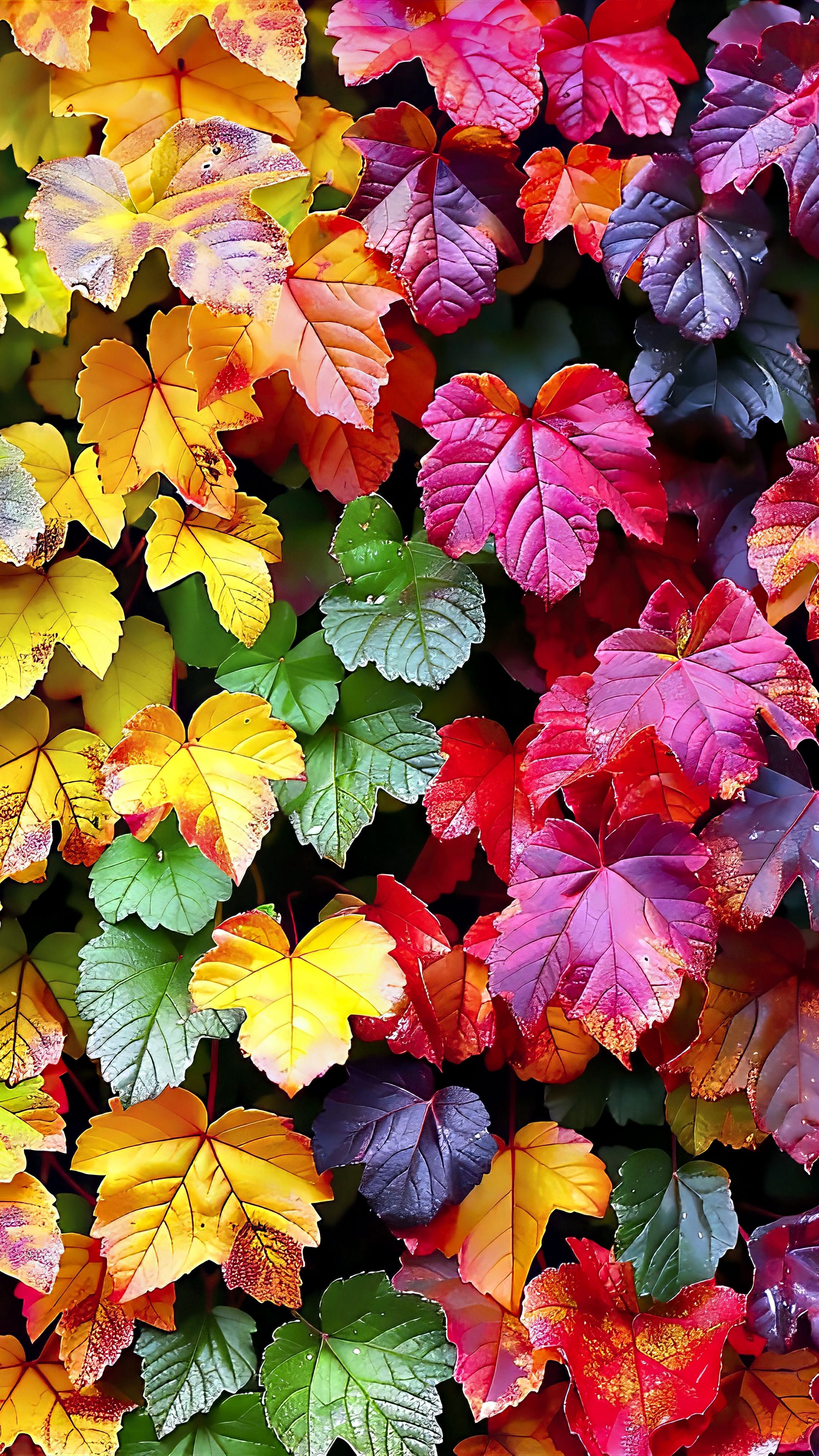 2160x3840 Wallpaper autumn, leaves, colorful, nature
