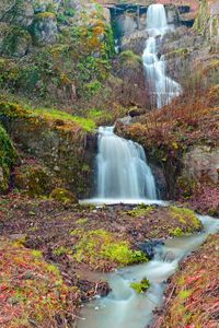 Preview wallpaper autumn, mountain, river, waterfall