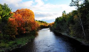 Preview wallpaper autumn, river, trees, nature