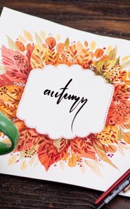 Preview wallpaper autumn, word, lettering, art