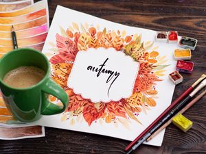 Preview wallpaper autumn, word, lettering, art