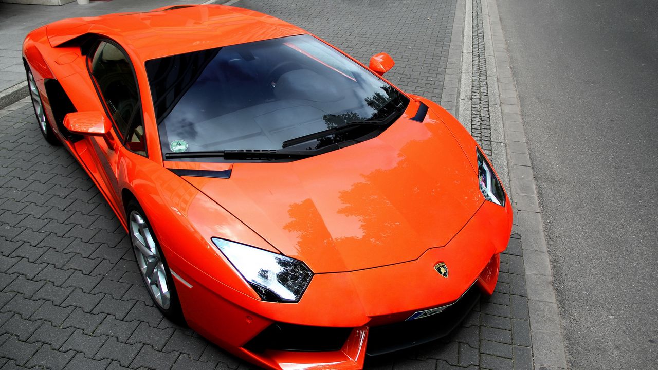 Wallpaper aventador, supercar, lamborghini, orange hd, picture, image