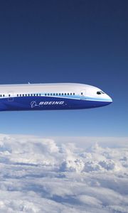 Preview wallpaper aviation, 787, dreamliner, boeing, sky, airplanes, clouds