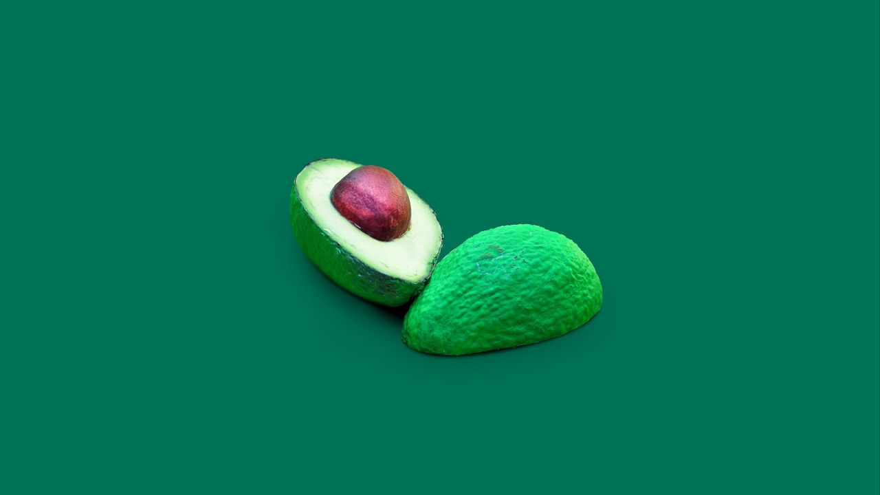 Wallpaper avocado, fruit, exotic, half, green