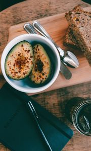 Preview wallpaper avocado, fruit, toast, breakfast