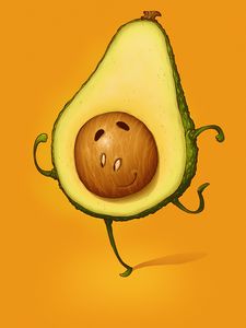 Preview wallpaper avocado, smile, smiley, funny, art