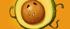 Preview wallpaper avocado, smile, smiley, funny, art