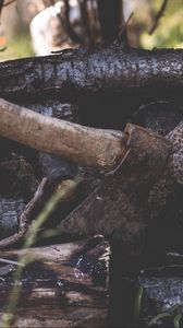 Preview wallpaper ax, firewood, logs