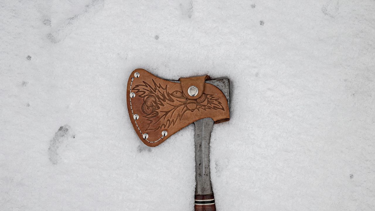 Wallpaper ax, metal, snow