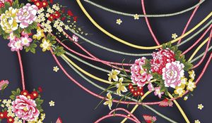 Preview wallpaper background, flowers, graphic, multicolored