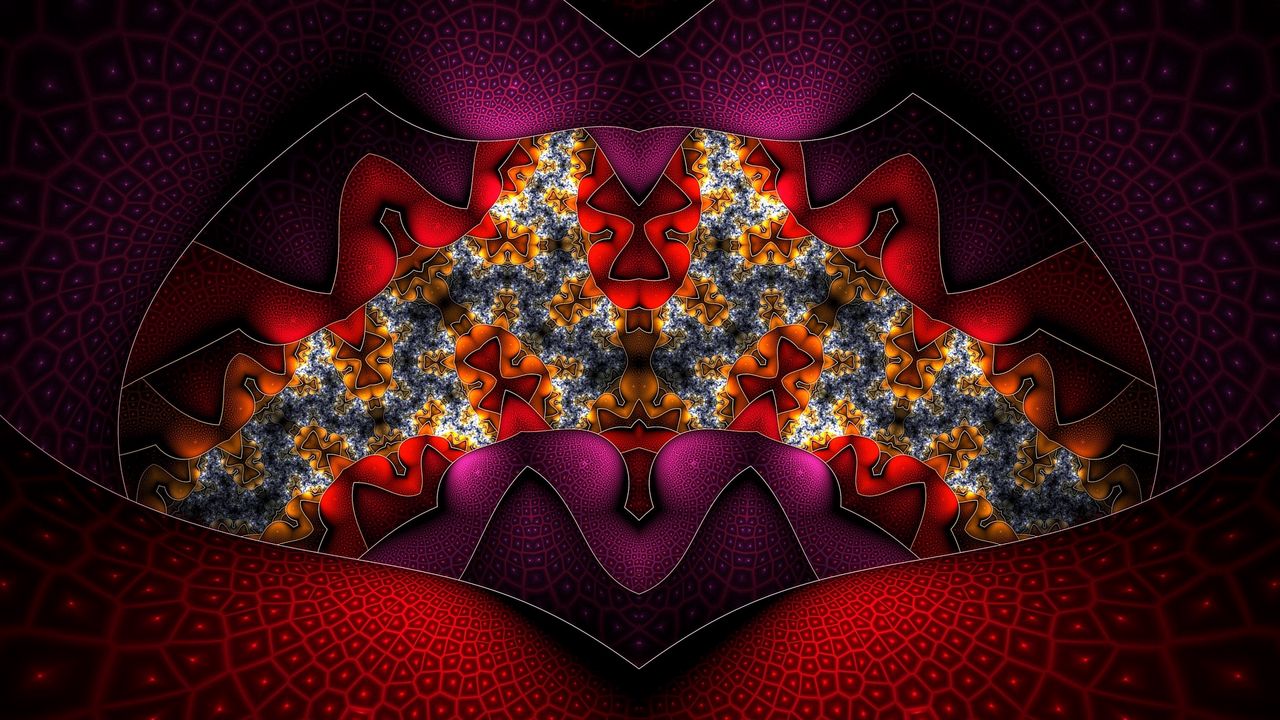 Wallpaper background, fractal, patterns, red, glass