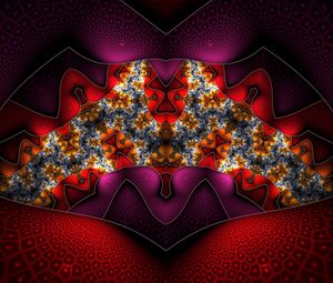 Preview wallpaper background, fractal, patterns, red, glass