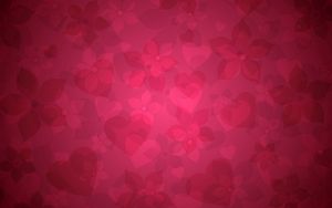 Preview wallpaper background, hearts, flowers, graphic, vivid