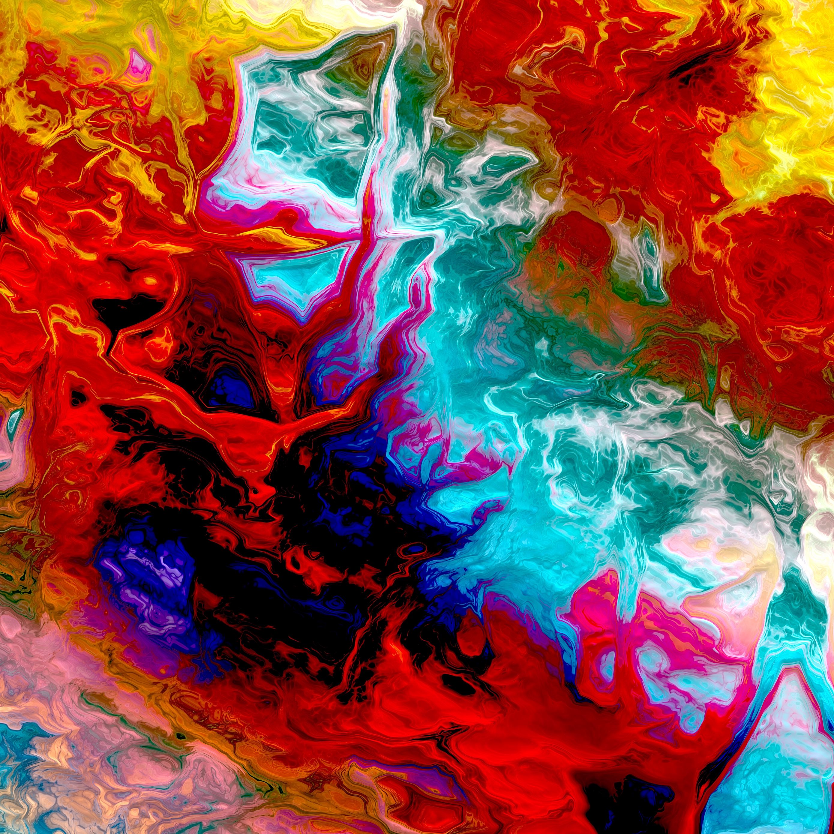 2780x2780 Wallpaper background, paint, colorful, stains, bright