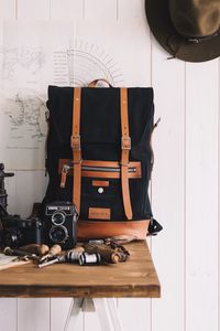 Preview wallpaper backpack, cameras, tools, maps, hat
