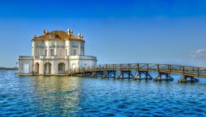 Preview wallpaper bacoli, italy, sea, bridge, building