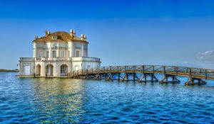 Preview wallpaper bacoli, italy, sea, bridge, building