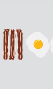 Preview wallpaper bacon, eggs, food, vector