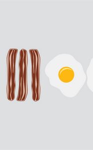 Preview wallpaper bacon, eggs, food, vector