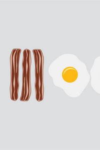 Preview wallpaper bacon, eggs, food, vector