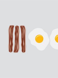 Preview wallpaper bacon, eggs, food, vector