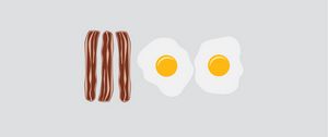 Preview wallpaper bacon, eggs, food, vector