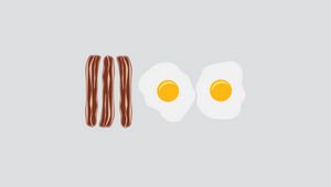 Preview wallpaper bacon, eggs, food, vector