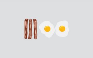 Preview wallpaper bacon, eggs, food, vector