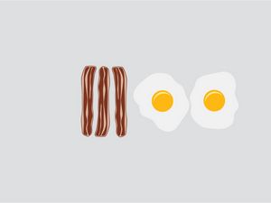 Preview wallpaper bacon, eggs, food, vector